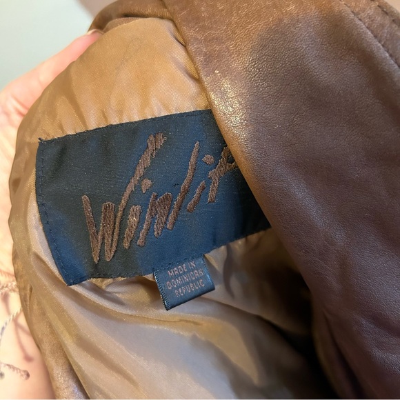 Brown leather bomber classic 90’s vintage. Winlit - Picture 3 of 3